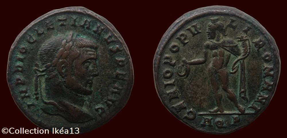 IMP DIOCLETIANVS P F AVG / GENIO POPVLI ROMANI monnaies antiques romaines imperiales republicaines imp diocletianvs p f avg genio popvli romani