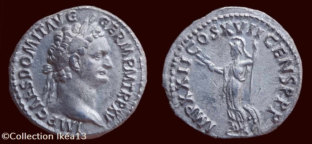 IMP CAES DOMIT AVG GERM P M TR P XV / IMP XXII COS XVII CENS PPP monnaies antiques romaines imperiales et republicaines imp caes domit avg germ p m tr p xv imp xxii cos xvii cens ppp