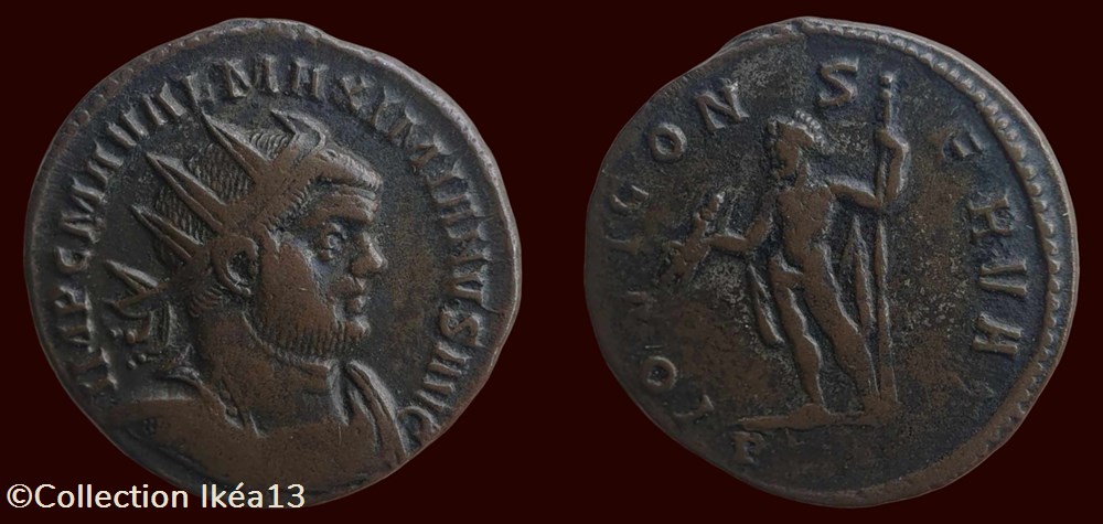 IMP C M A VAL MAXIMIANVS P F AVG / IOVI CONSERVAT monnaies antiques romaines imperiales et republicaines imp c m a val maximianvs p f avg iovi conservat