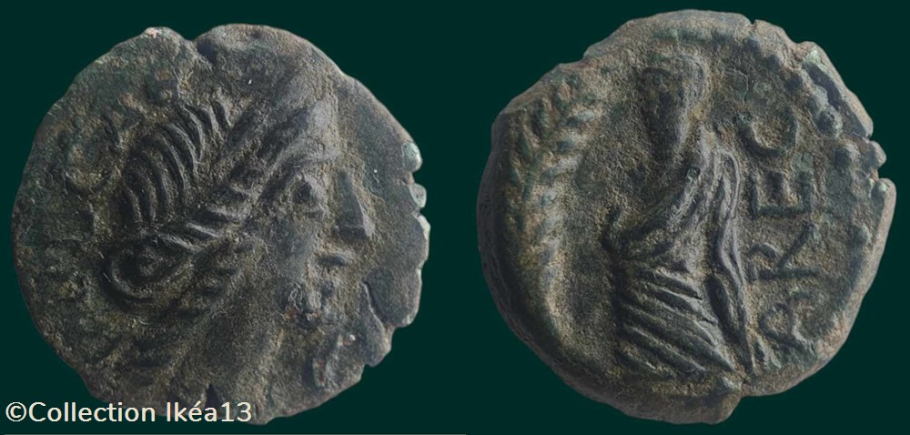 Bronze au Démos, VOLCAE AREC monnaies antiques celtes bronze au demos volcae arec