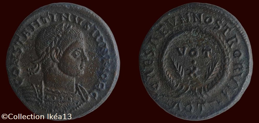 CONSTANTINVS IVN NOB C / CAESARVM NOSTRORVM monnaies antiques romaines imperiales et republicaines constantinvs ivn nob c caesarvm nostrorvm