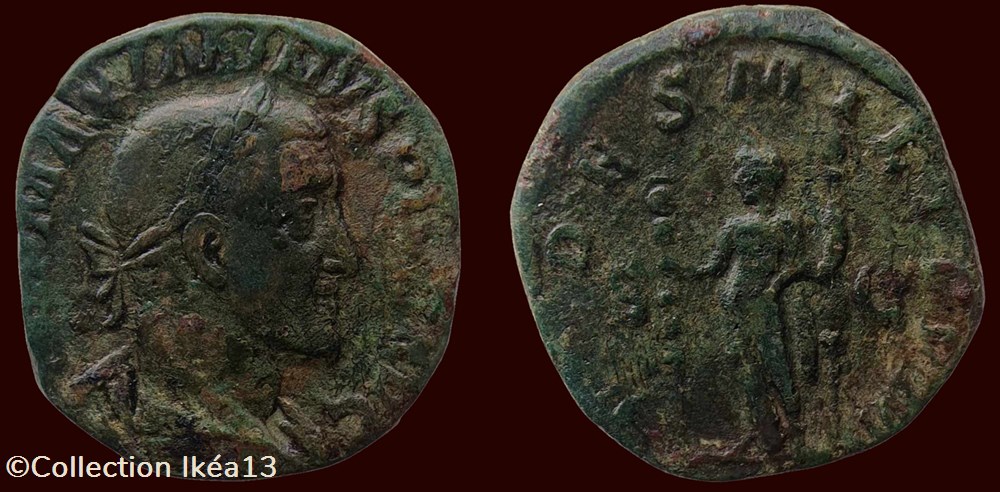 IMP MAXIMINVS PIVS AVG / FIDES MILITVM / S|C monnaies antiques romaines imperiales et republicaines imp maximinvs pivs avg fides militvm s c