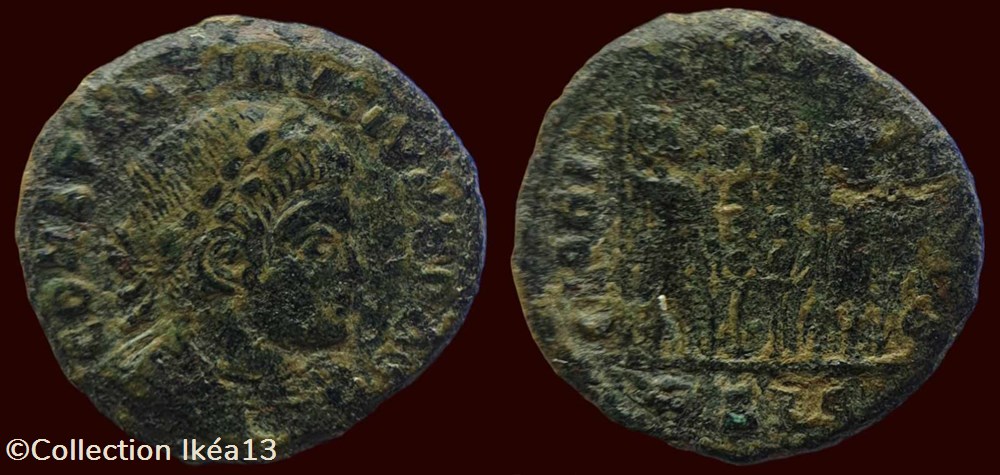 CONSTANTINVS IVN NOB C / GLORIA EXERCITVS monnaies antiques romaines imperiales et republicaines constantinvs ivn nob c gloria exercitvs