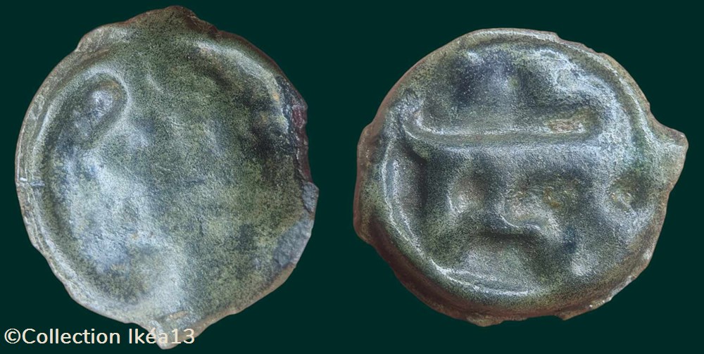 potin TURONS (Région de Touraine) monnaies antiques celtes potin turons region de touraine