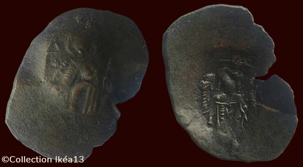 ISAAC II ANGE - Aspron trachy (scyphate) monnaies byzantines la dynastie isaac ii ange aspron trachy scyphate