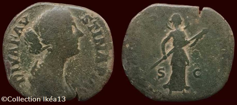 DIVA FAVSTINA PIA / SIDERIBVS RECEPTA / S|C monnaies antiques romaines imperiales et republicaines diva favstina pia sideribvs recepta s c