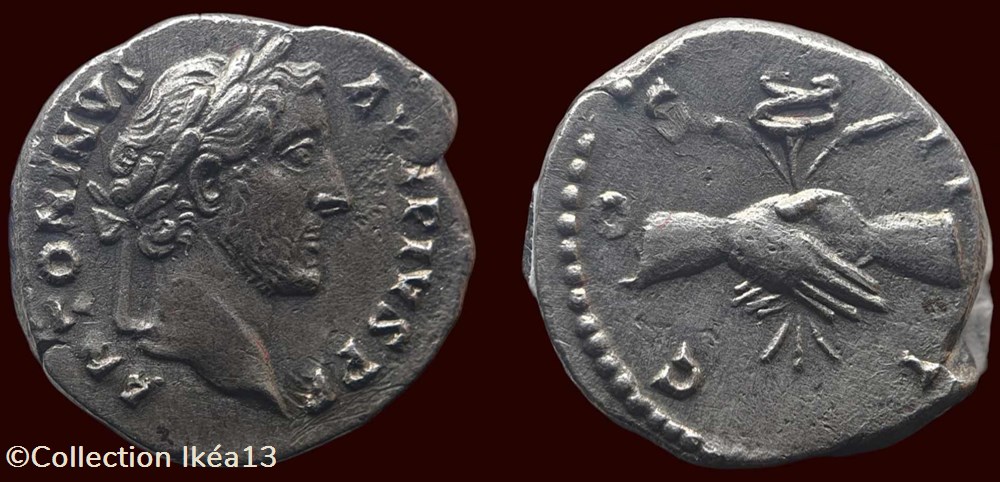 ANTONINVS AVG PIVS P P / COS IIII (mains jointes) monnaies antiques romaines imperiales et republicaines antoninvs avg pivs p p cos iiii mains jointes