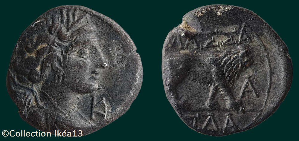 Drachme légère / Dicomon.55-51 monnaies antiques celtes drachme legere dicomon 55 51