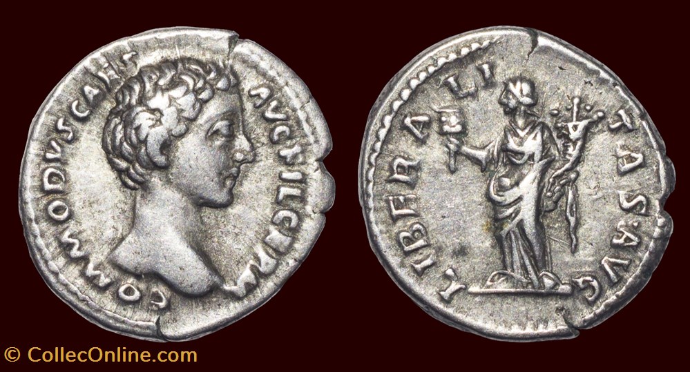 monnaies antiques romaines imperiales et republicaines commodvs caes avg fil germ liberalitas avg