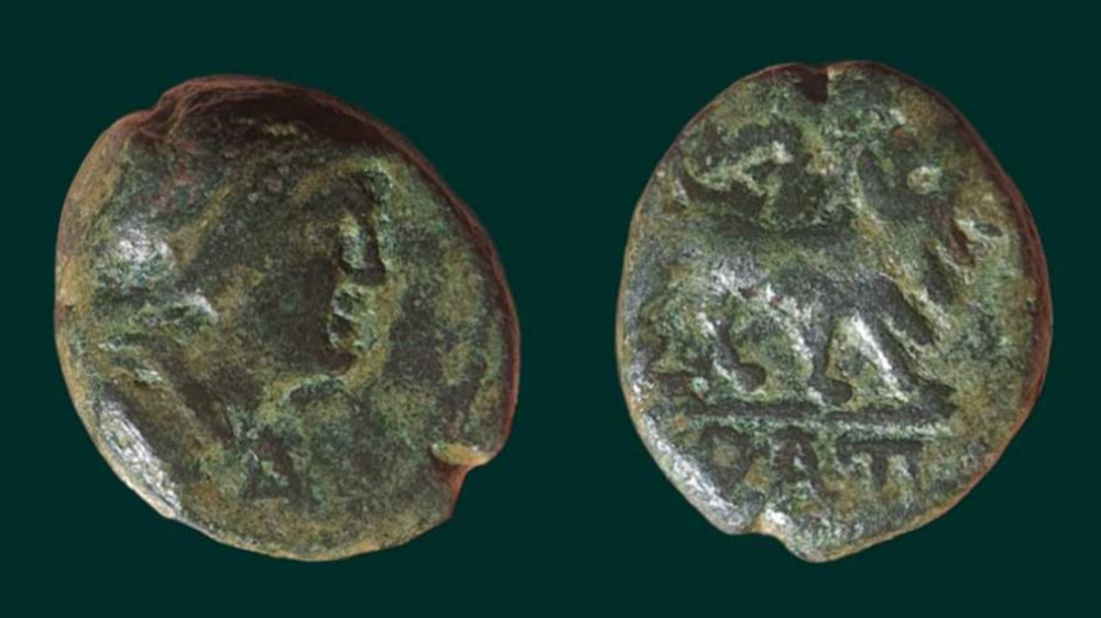 Petit bronze tardif au lion (ΜΑΣ, ΟΑΠ) monnaies antiques celtes petit bronze tardif au lion