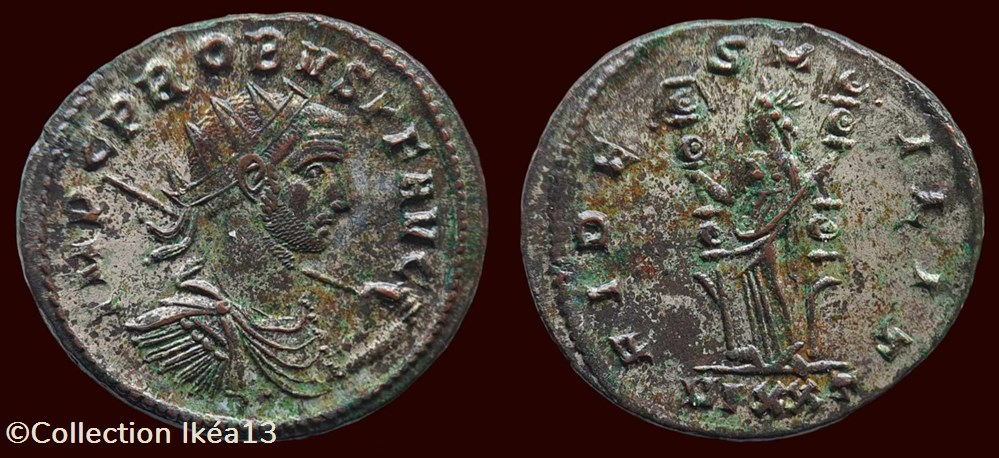 IMP C PROBVS PF AVG / FIDES MILIT 2 monnaies antiques romaines imperiales et republicaines imp c probvs pf avg fides milit