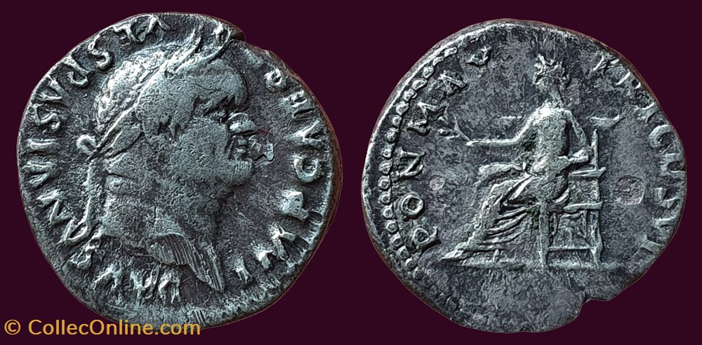 IMP CAESAR VESPASIANVS AVG / PON MAX TR P COS VI monnaies antiques romaines imperiales et republicaines imp caesar vespasianvs avg pon max tr p cos vi