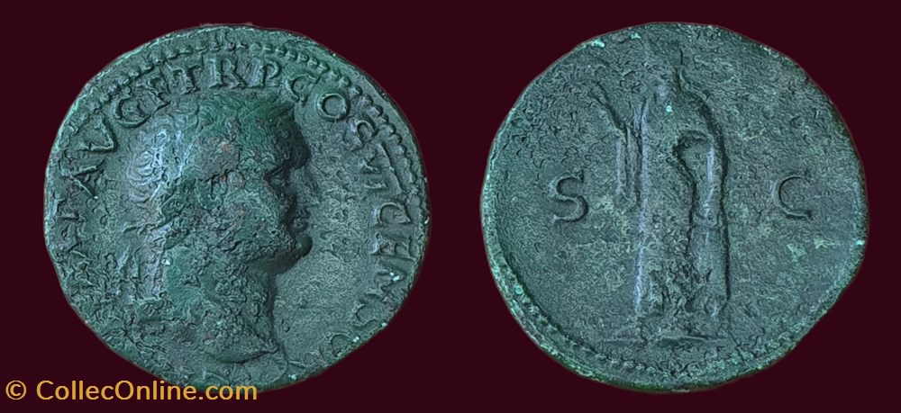 T CAES IMP AVG F TR. P COS VI CENSOR / S|C monnaies antiques romaines imperiales et republicaines t caes imp avg f tr p cos vi censor s c