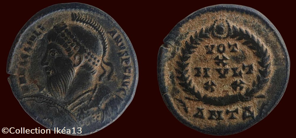 D N FL CL IVLIANVS P F AVG / VOT / X / MVLT/ XX // ANTΔ monnaies antiques romaines imperiales et republicaines d n fl cl ivlianvs p f avg vot x mvlt xx ant