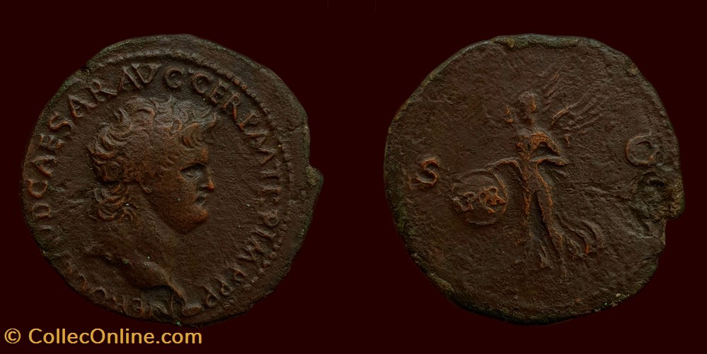 NERO CLAVD CAESAR AVG GER P M TR P IMP P P / S|C monnaies antiques romaines imperiales et republicaines nero clavd caesar avg ger p m tr p imp p p s c