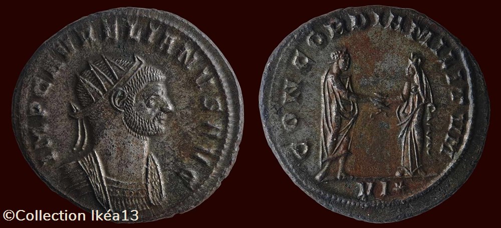 IMP C AVRELIANVS AVG / CONCORDIA MILITVM monnaies antiques romaines imperiales et republicaines imp c avrelianvs avg concordia militvm