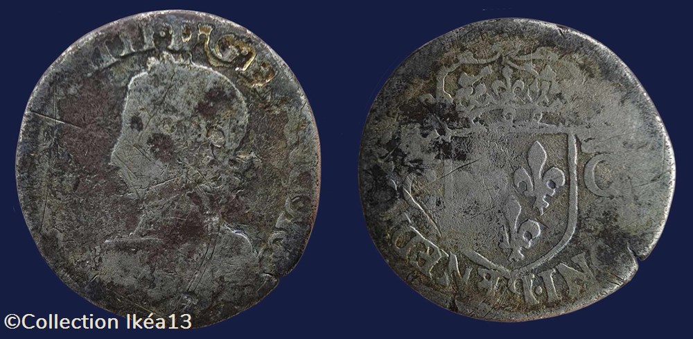 CAROLVS. VIIII. D. G. FRANCO. REX / + SIT. NOMEN. DNI - H - BENEDIC. monnaies europe medievale france royales carolvs viiii d g franco rex sit nomen dni h benedic