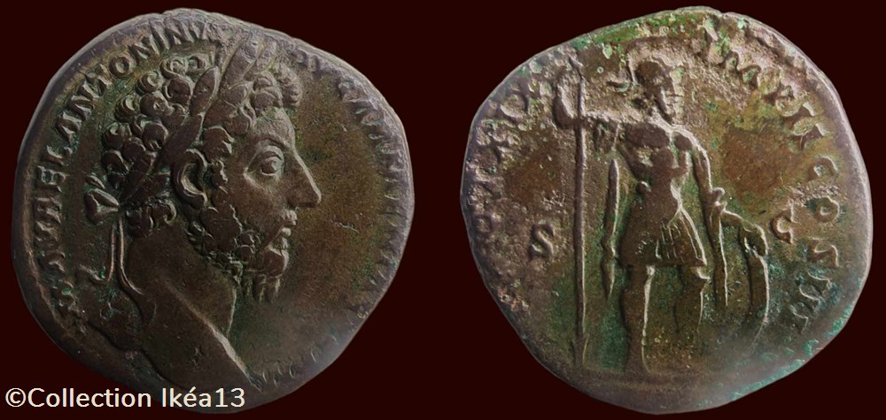 M AVREL ANTONINVS AVG ARMENIACVS P M / TR POT XIX IMP II COS III / S|C monnaies antiques romaines imperiales et republicaines m avrel antoninvs avg armeniacvs p m tr pot xix imp ii cos iii s c