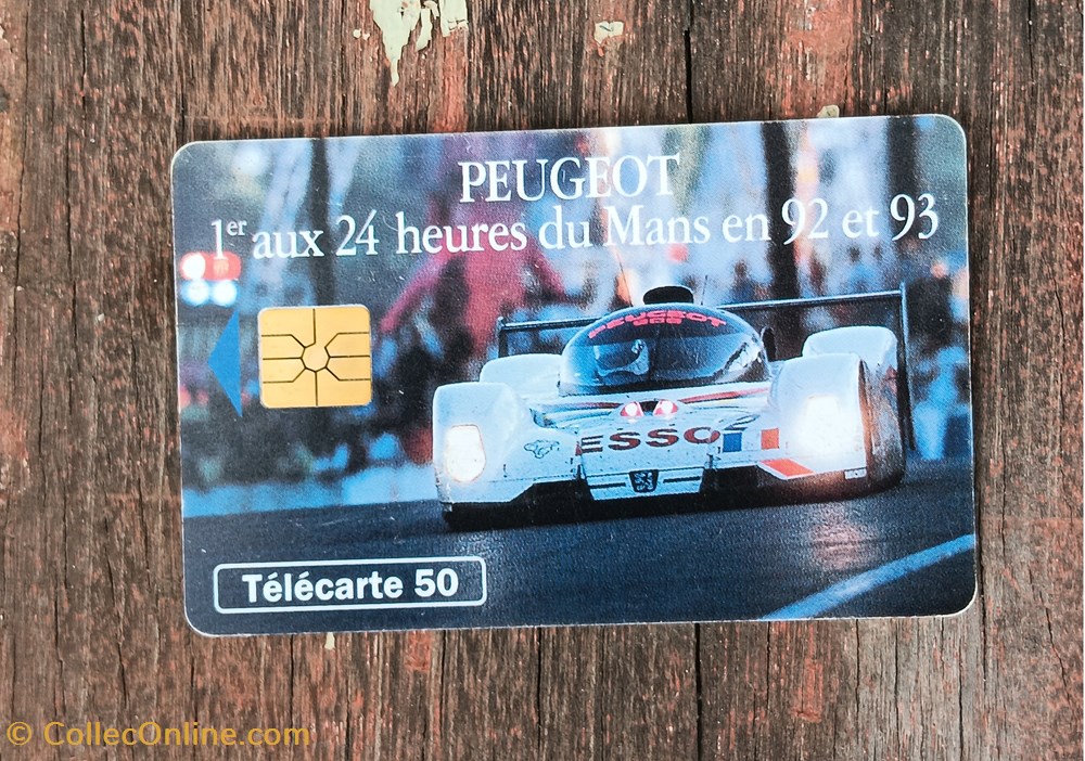 Télécarte Peugeot aux 24 heures du Mans 92 et 93 divers telecartes cartes telephoniques telecarte peugeot aux 24 heures du mans 92 et 93