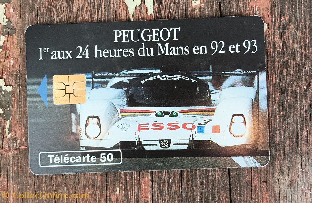 divers telecartes cartes telephoniques telecarte peugeot aux 24 heures du mans 92 et 93