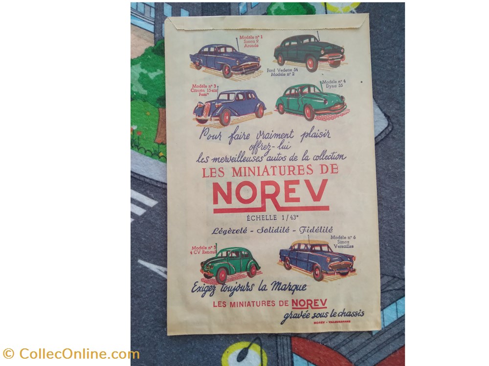 Sachet Norev "Les Miniatures de Norev" documents anciens publicites sachet norev les miniatures de norev