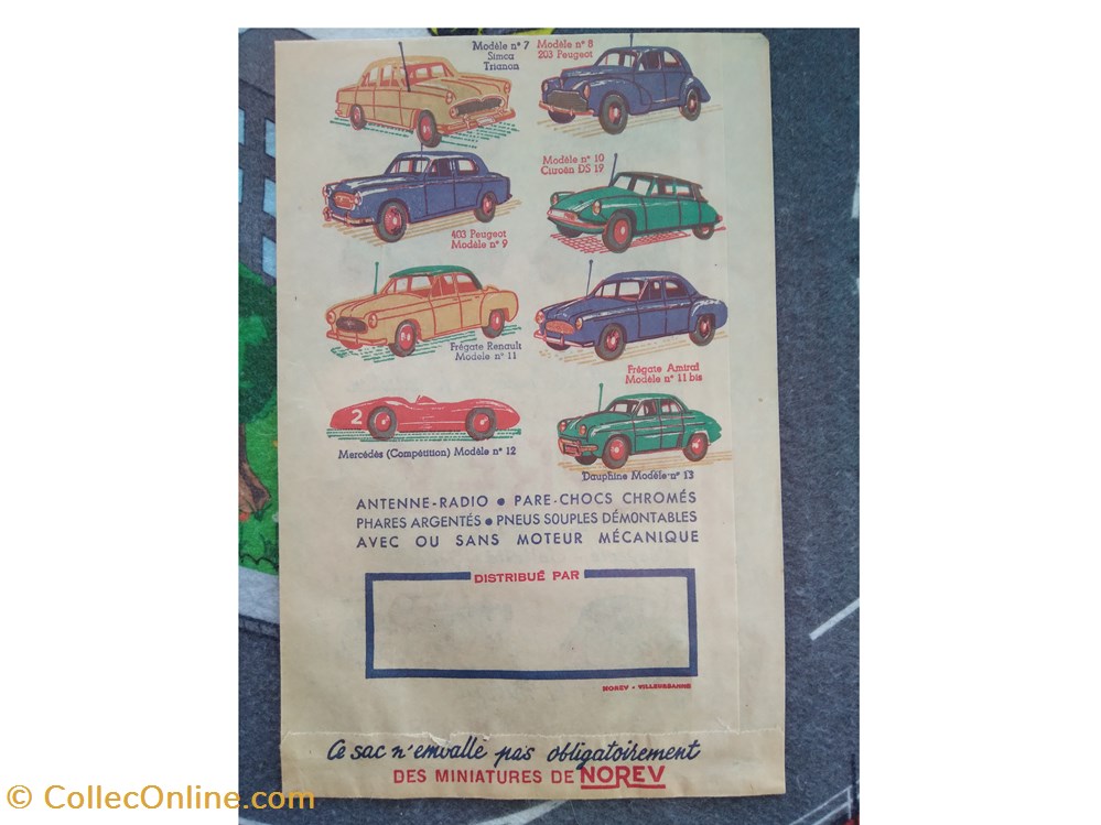 Sachet Norev "Les Miniatures de Norev" documents anciens publicites sachet norev les miniatures de norev