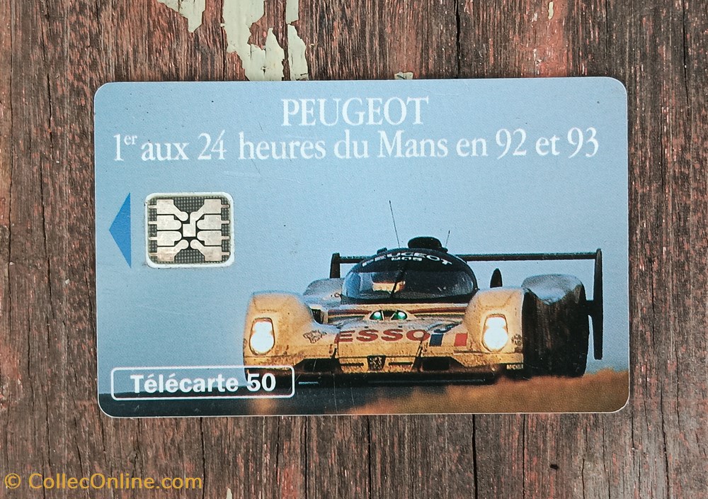 Télécarte Peugeot aux 24 heures du Mans 92 et 93 divers telecartes cartes telephoniques telecarte peugeot aux 24 heures du mans 92 et 93