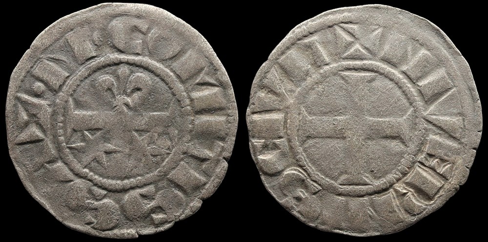 Comté de Nevers, denier de Mahaut II monnaies europe medievale france feodales comte de nevers denier de mahaut ii