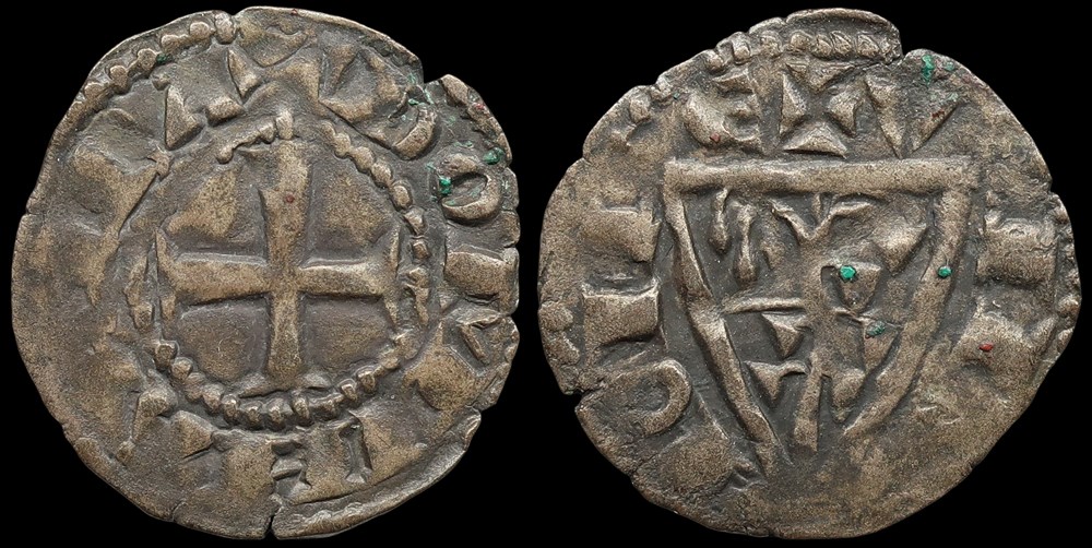 Seigneurie de Vierzon, denier de Blanche de Joigny monnaies europe medievale france feodales seigneurie de vierzon denier de blanche de joigny