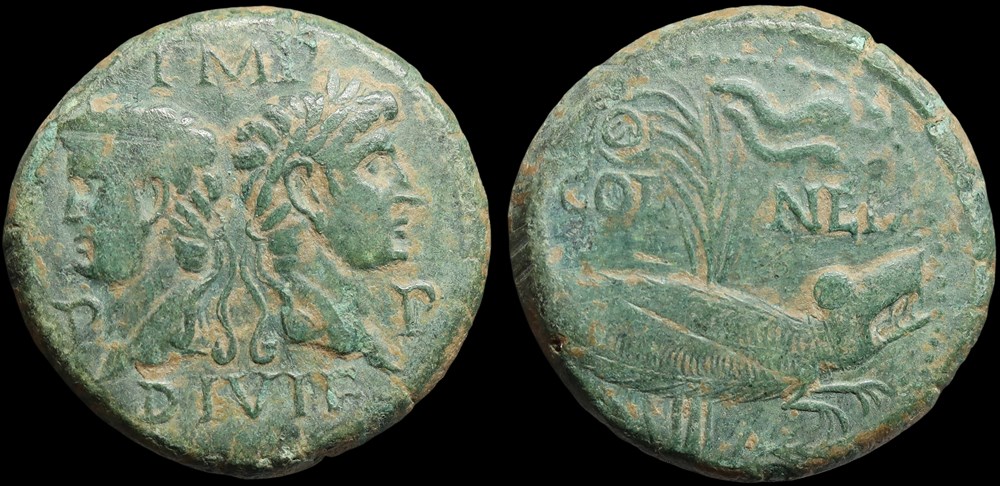 monnaies antiques romaines imperiales republicaines empire auguste et agrippa dupondius de nimes
