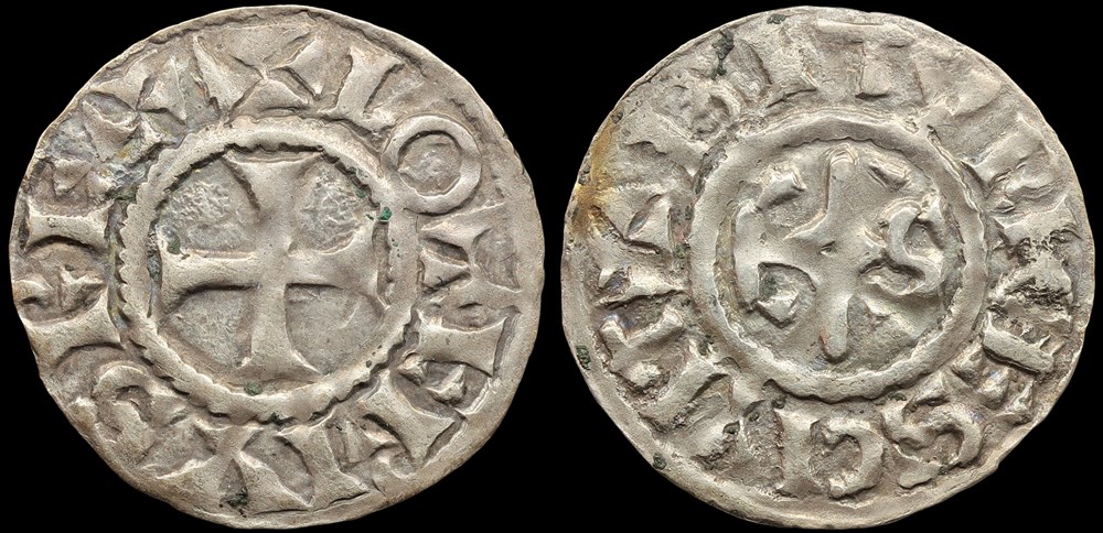 954-986 Lothaire, denier de Bourges monnaies europe medievale france carolingiennes 954 986 lothaire denier de bourges
