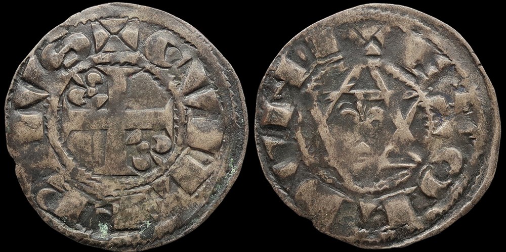 Seigneurie d'Issoudun, denier de Guillaume de Chauvigny monnaies europe medievale france feodales seigneurie issoudun denier de guillaume de chauvigny