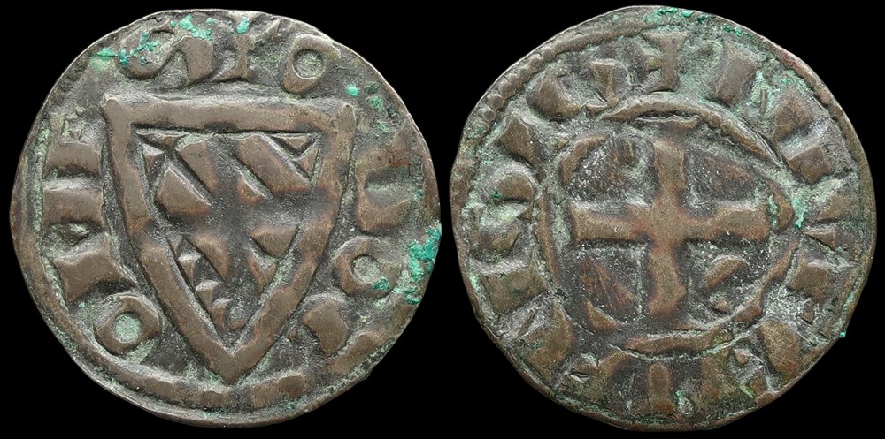 Comté de Nevers, denier d'Eudes de Bourgogne monnaies europe medievale a france feodales comte de nevers denier eudes de bourgogne