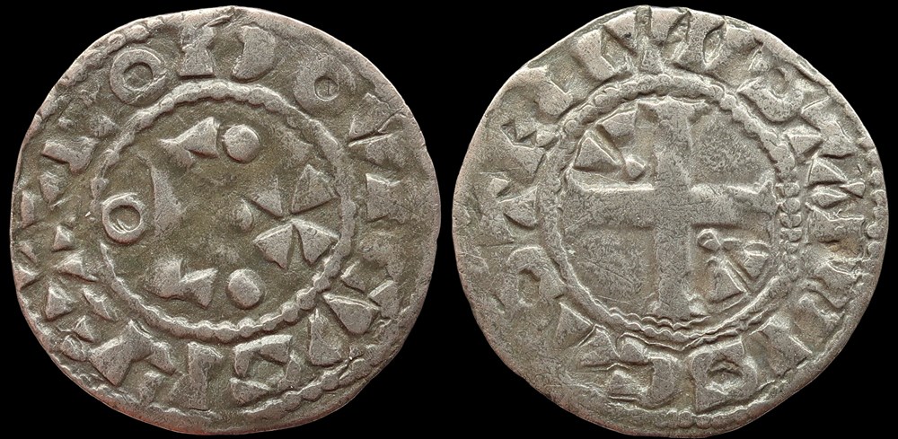 monnaies europe medievale france royales 1108 1137 louis vi denier etampes 4eme type