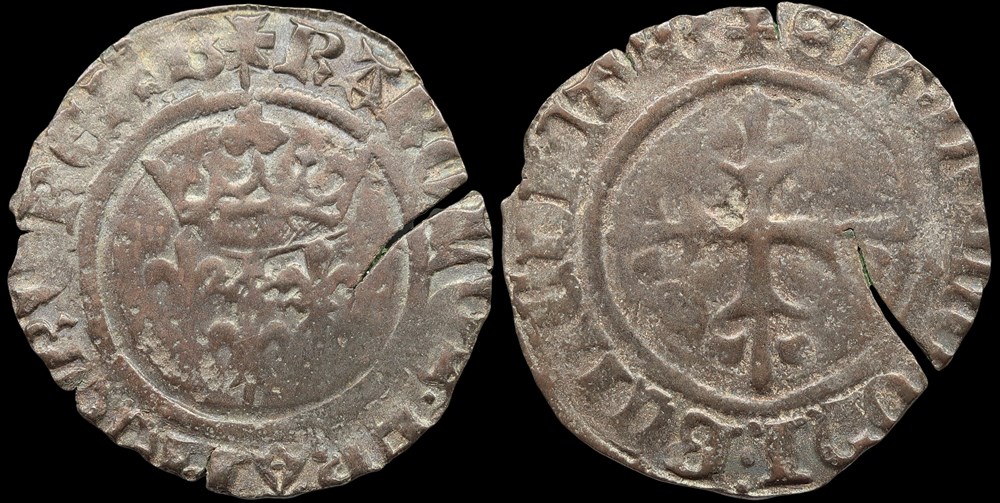 1418-1422 Dauphin Charles régent, gros dit "florette", Bourges, 8ème émission monnaies europe medievale france royales 1418 1422 dauphin charles regent gros dit florette bourges 8eme emission