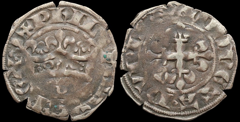 1328-1350 Philippe VI, double parisis, 1er type monnaies europe medievale france royales 1328 1350 philippe vi double parisis 1er type
