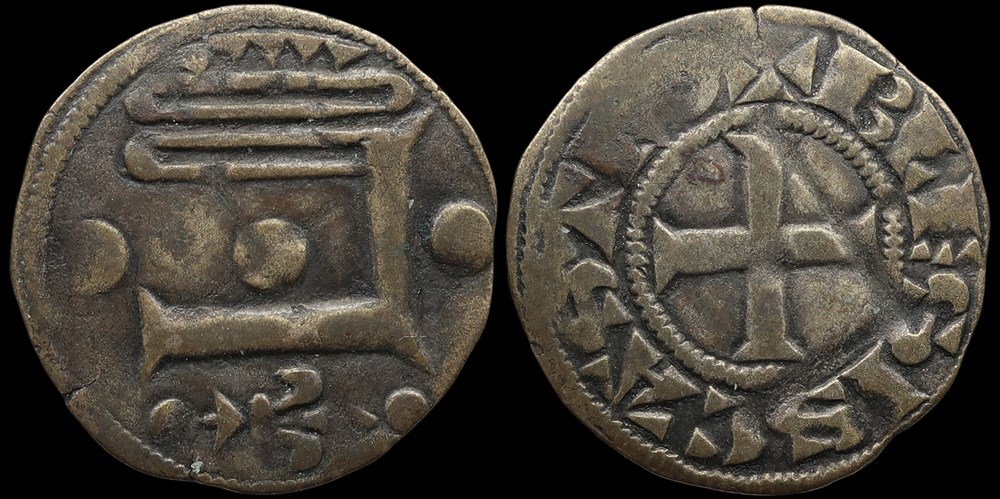 Comté de Blois, denier de Jean de Châtillon monnaies europe medievale france feodales comte de blois denier de jean de chatillon