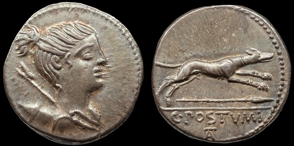 monnaies antiques romaines imperiales et republicaines 330 republique postumia caius postumius
