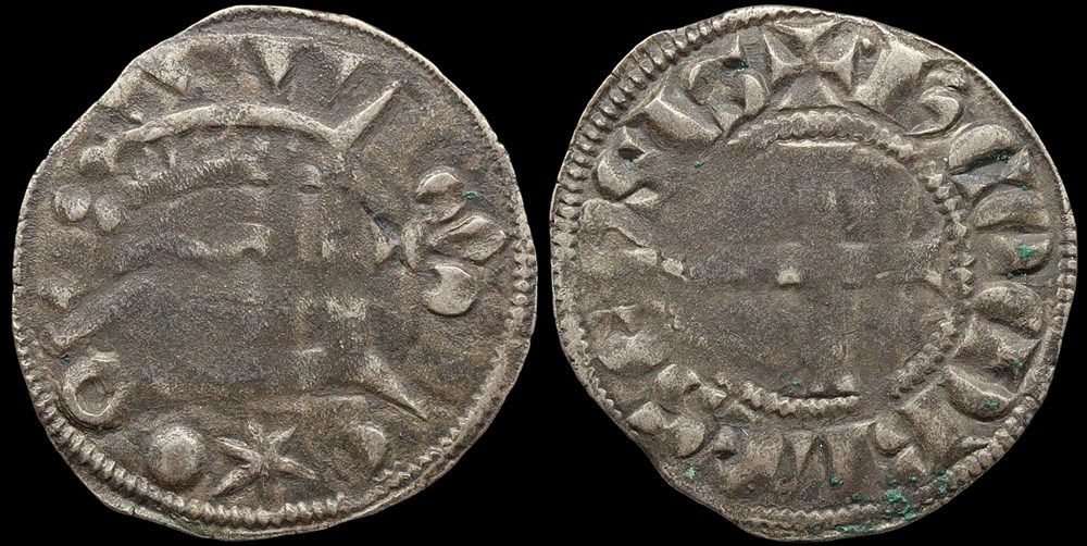 Comté de Blois, denier de Hugues de Châtillon monnaies europe medievale france feodales comte de blois denier de hugues de chatillon