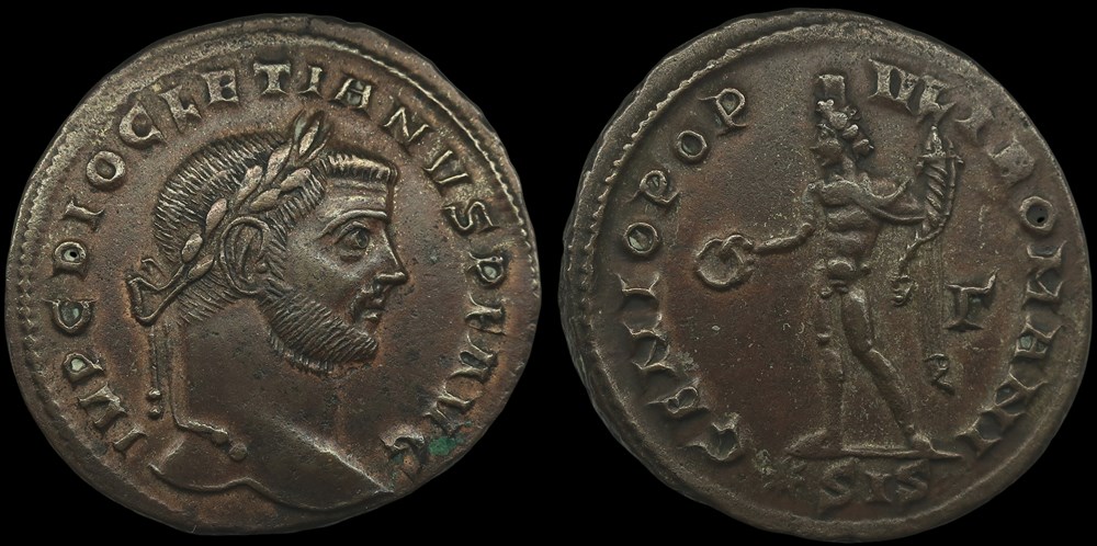Tétrarchie, Dioclétien, Follis, Siscia monnaies antiques romaines imperiales republicaines tetrarchie diocletien follis siscia