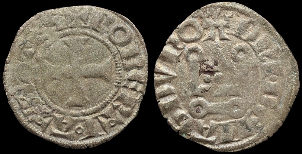 monnaies europe medievale france feodales seigneurie de mehun denier de robert artois