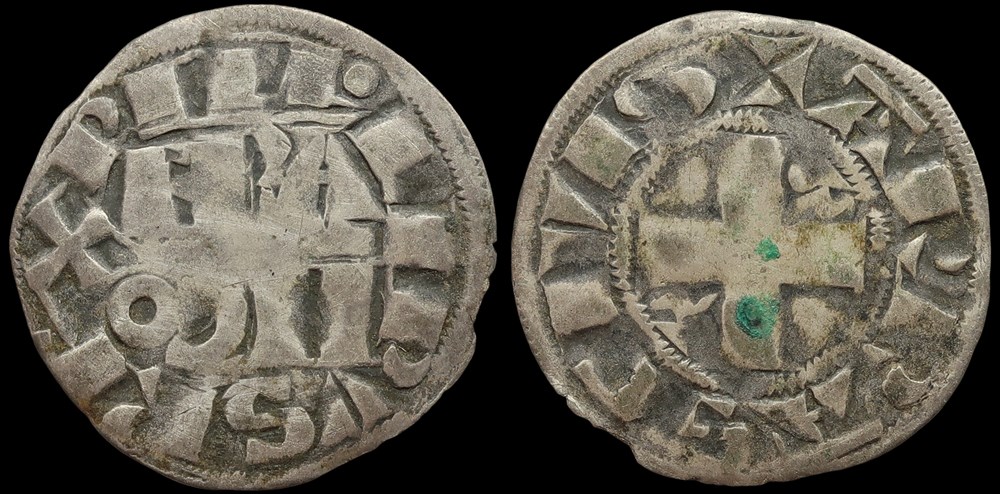 1180-1223 Philippe II, denier parisis, Arras, 2ème type monnaies europe medievale france royales 1180 1223 philippe ii denier parisis arras 2eme type