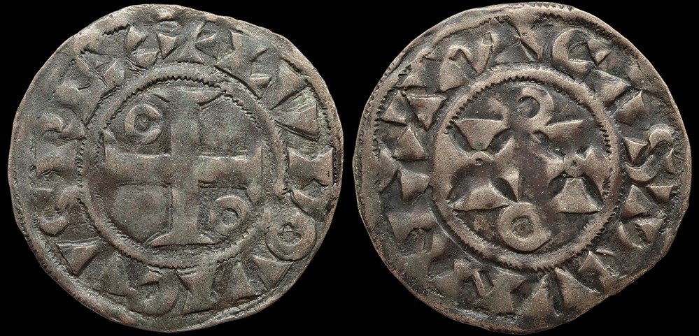 1137-1180 Louis VII, denier de Mantes, 1er type monnaies europe medievale france royales 1137 1180 louis vii denier de mantes 1er type