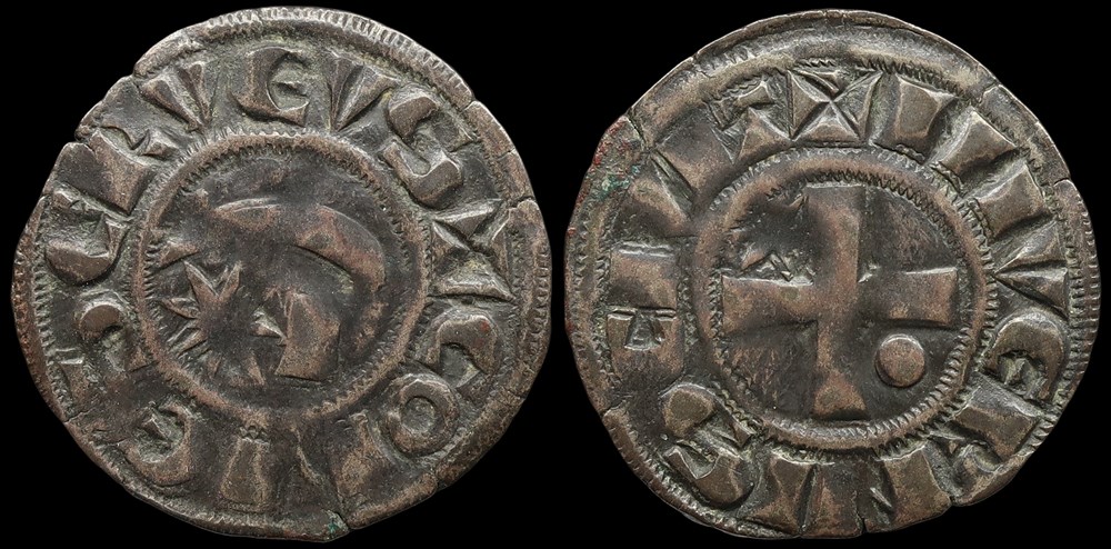 Comté de Nevers, denier de Hervé de Donzy monnaies europe medievale a france feodales comte de nevers denier de herve de donzy