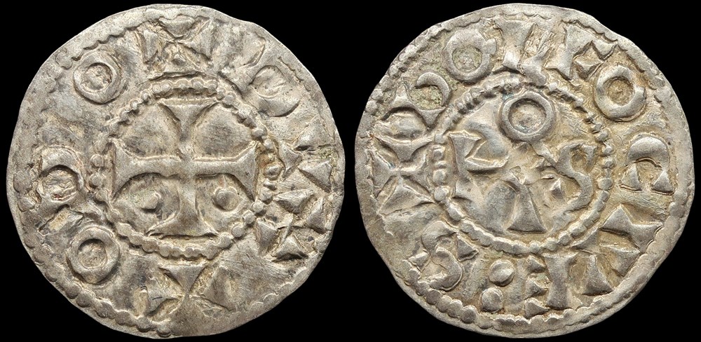Seigneurie de Déols, denier d'Eudes l'Ancien monnaies europe medievale france feodales seigneurie de deols denier eudes ancien