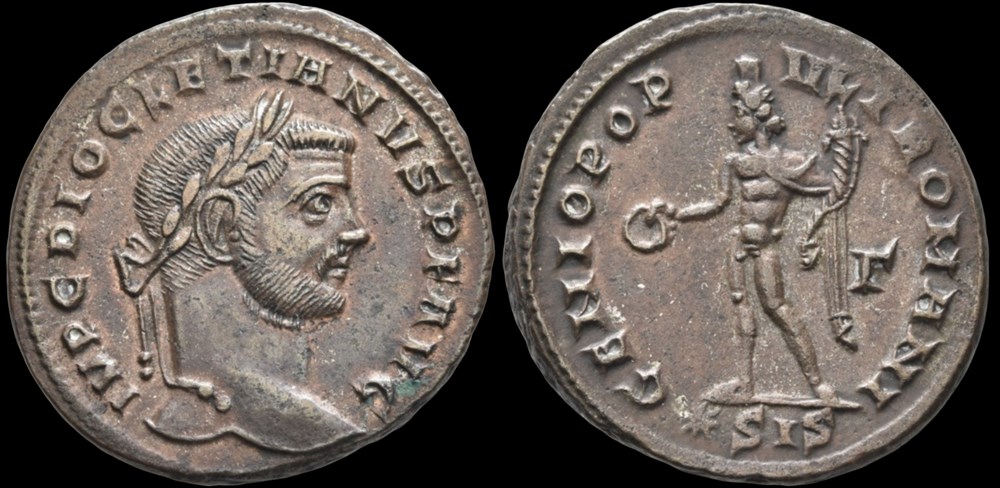 Tétrarchie, Dioclétien, Follis, Siscia monnaies antiques romaines imperiales republicaines tetrarchie diocletien follis siscia