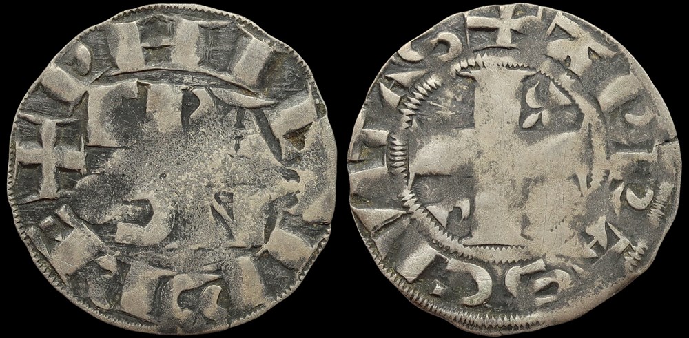 1180-1223 Philippe II, denier parisis, Arras, 1er type monnaies europe medievale france royales 1180 1223 philippe ii denier parisis arras 1er type