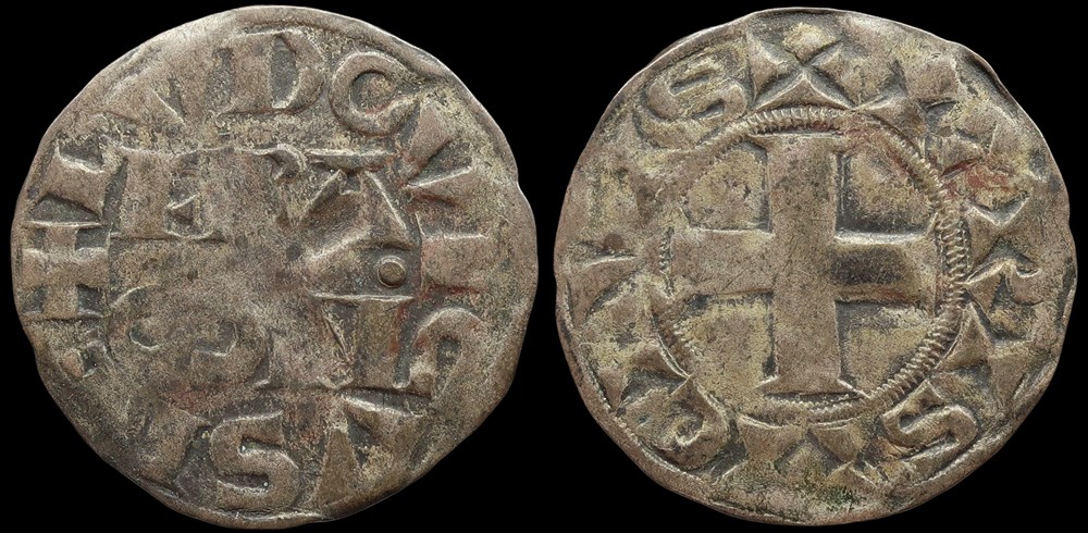 monnaies europe medievale france royales 1137 1180 louis vii denier de paris 4eme type