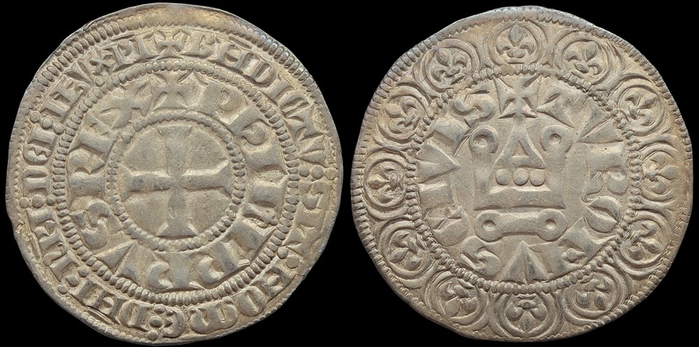 1285-1314 Philippe IV, gros tournois à l'O long monnaies europe medievale france royales 1285 1314 philippe iv gros tournois a o long