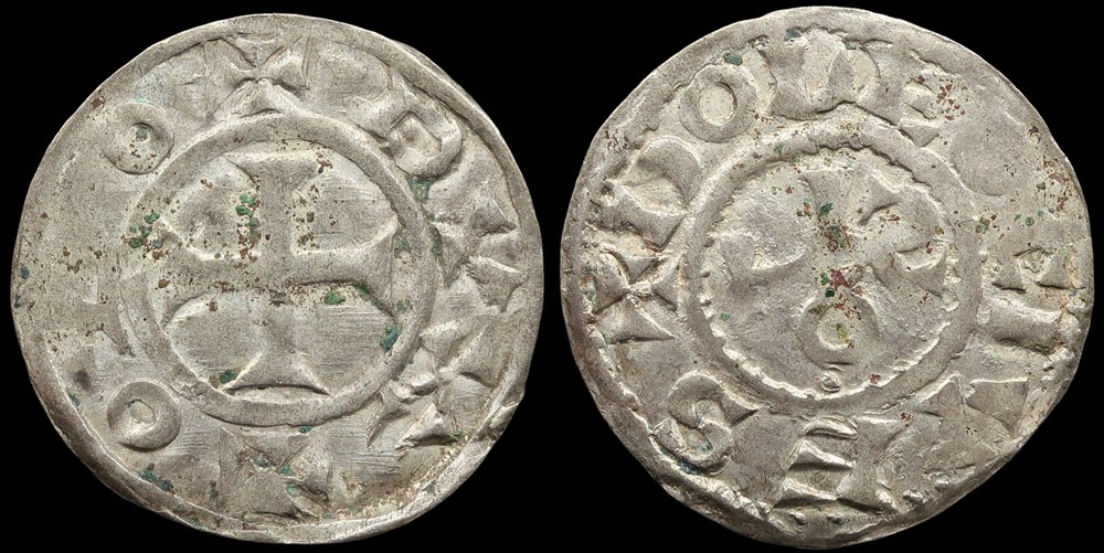 Seigneurie de Déols, denier d'Eudes l'Ancien monnaies europe medievale france feodales seigneurie de deols denier eudes ancien